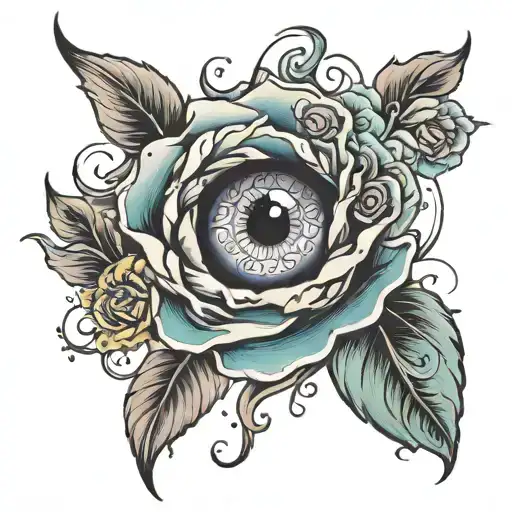 EYE OF THE STORM FLORAL tattoo design idea