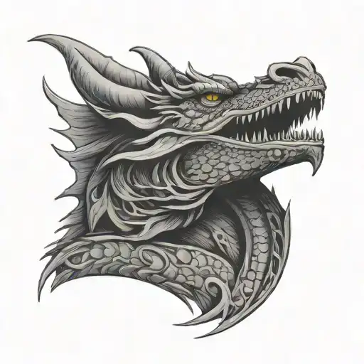 Throat, dragon tattoo design idea