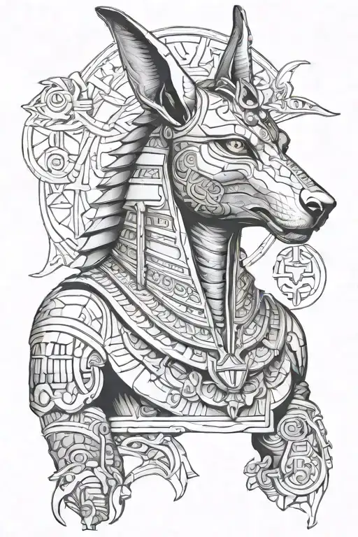 Egyptian god Anubis tattoo design idea