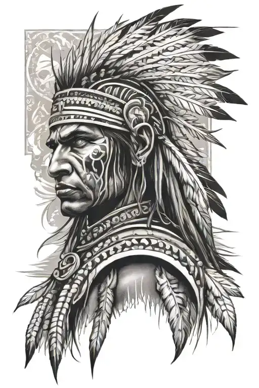 apache indian warrior tattoo design idea