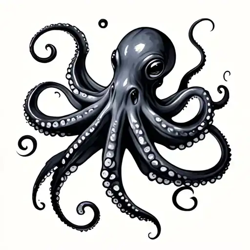 Black Octopus tattoo design idea