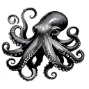 Black Octopus tattoo design idea