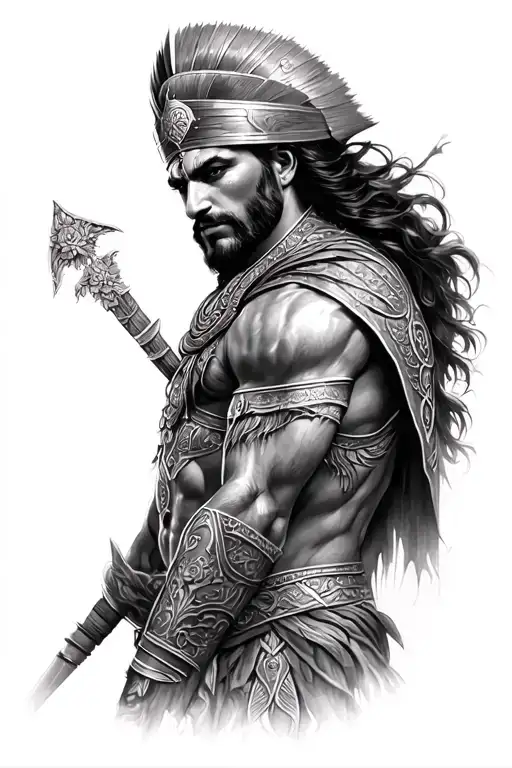Persian warrior tattoo design idea