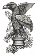 Rook chess piece, Rook bird flying tattoo design idea