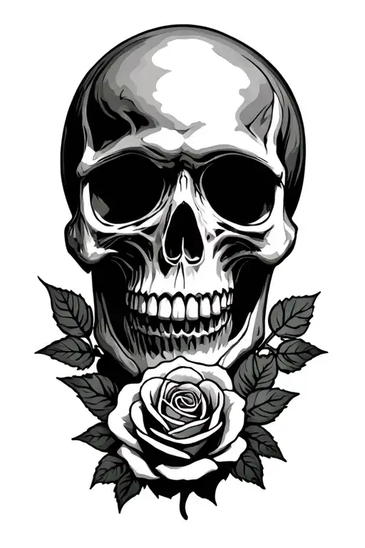 Grateful Dead skull and roses tattoo design idea