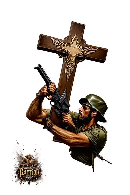 Fallen Soldier Battle Cross tattoo design idea