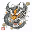 dragon face tattoo design idea