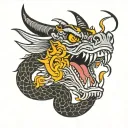 dragon face tattoo design idea