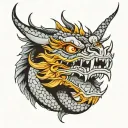 dragon face tattoo design idea