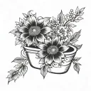 wildflower toilet tattoo design idea