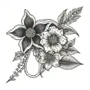 wildflower toilet tattoo design idea