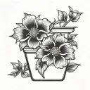 wildflower toilet tattoo design idea