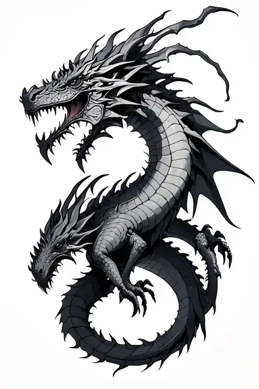 biomechanic hydra dragon tattoo design idea