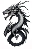biomechanic hydra dragon tattoo design idea