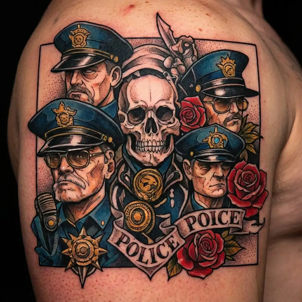 Police, A-Group,Bad Ass, tattoo design idea