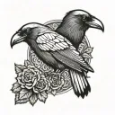 gothic raven tattoo design idea