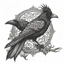 gothic raven tattoo design idea