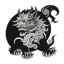 chinese foo dog guarding tattoo design idea