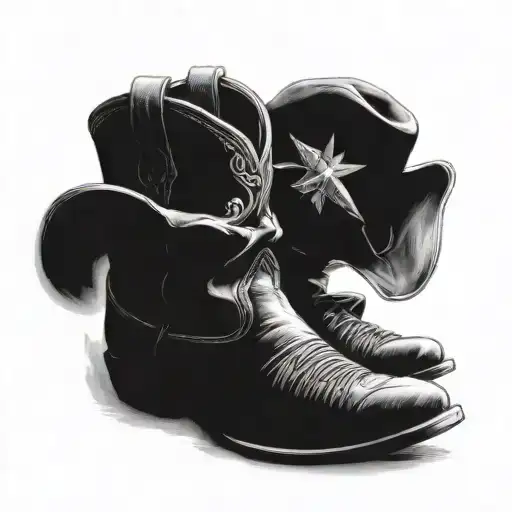 Cowboy boot tattoo design idea