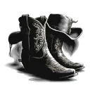 Cowboy boot tattoo design idea
