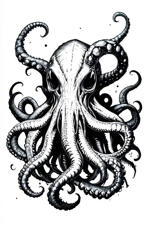 cosmic horror Cthulhu emerging tattoo design idea