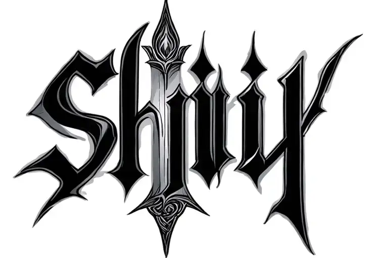 shiv name written tattoo design idea