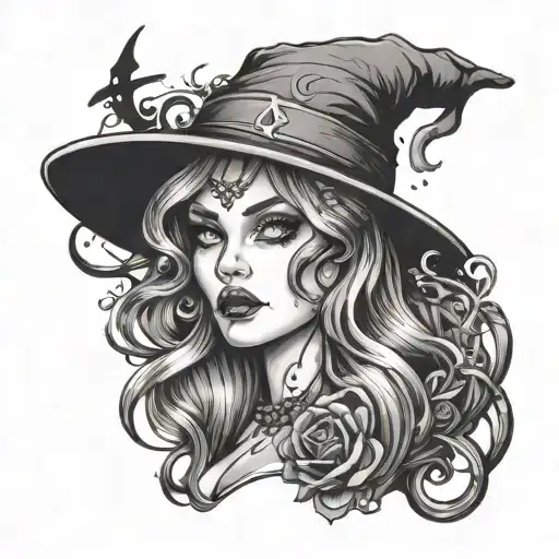 witchy style tattoo tattoo design idea