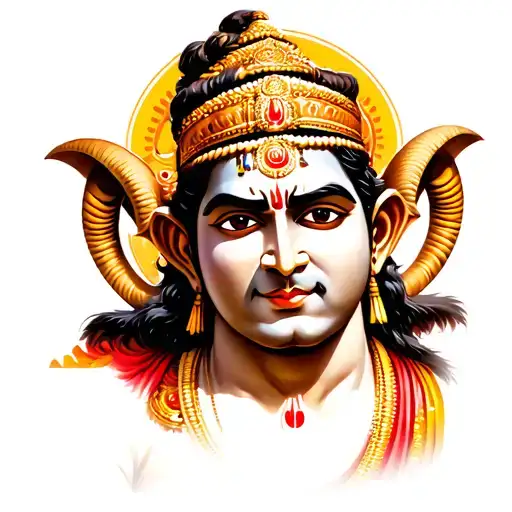 ram with lord hanuman gada tattoo design idea