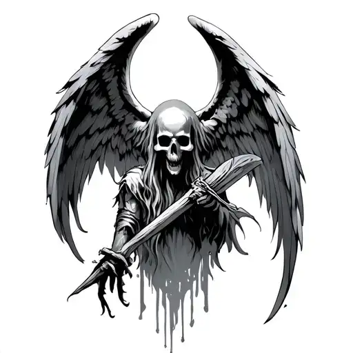 Azrael Angel Of Death tattoo design idea