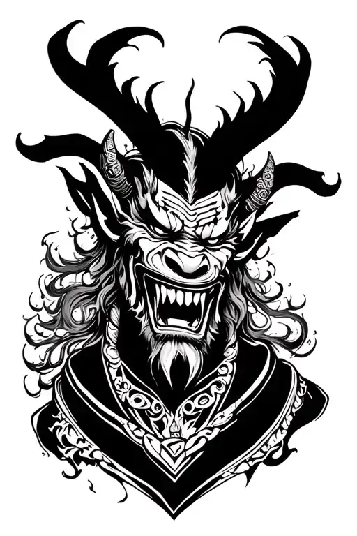 Japanese demon oni tattoo design idea
