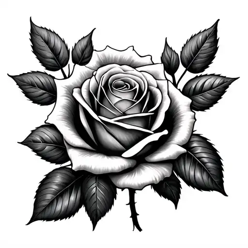 roses blooming tattoo design idea