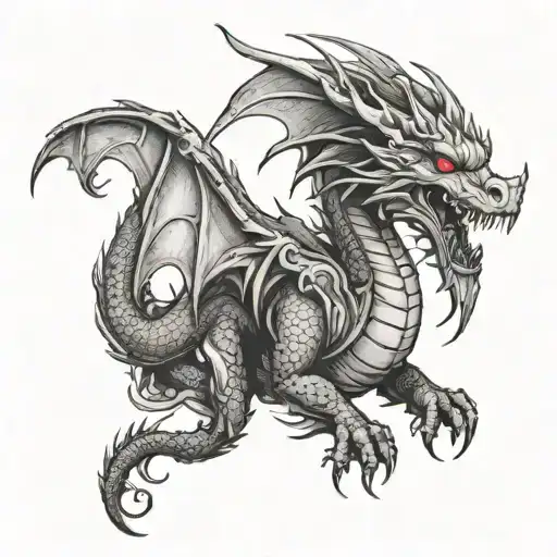 Gothic Dragon tattoo design idea