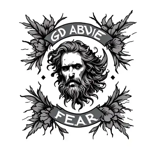 god above fear tattoo design idea