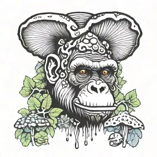 psychedelic mushroom stoned ape theory tattoo design idea
