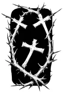 3crosses made of thorns tattoo design idea