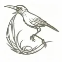 roadrunner silhouette scythe tattoo design idea