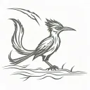 roadrunner silhouette scythe tattoo design idea