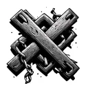 broken chain with cross holding it back together  tattoo design idea