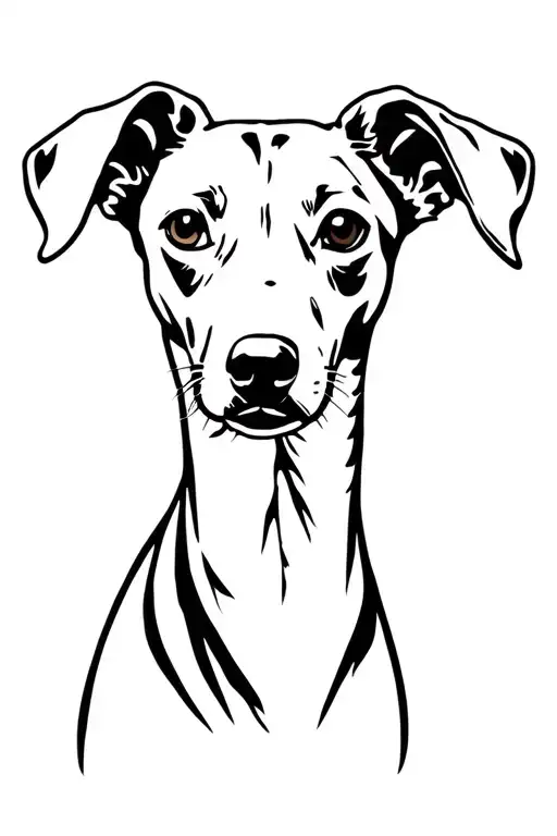 whippet dog tattoo design idea