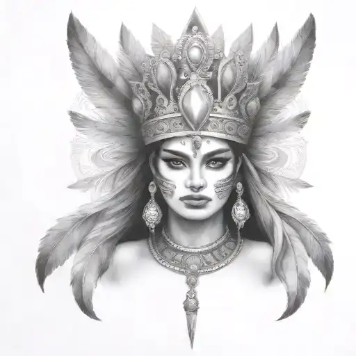Aztecs the girl tattoos Queen crown tattoo design idea