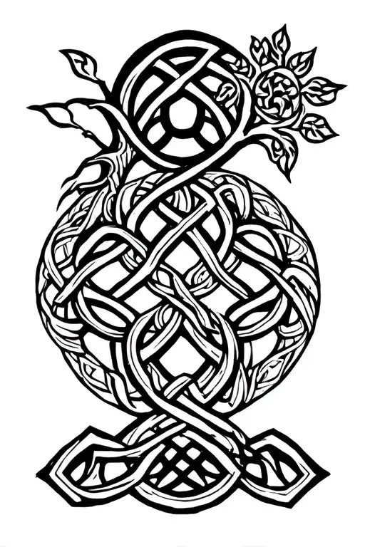 celtic tree of life intertwined symbolizing tattoo design idea