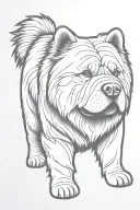 smooth coat chow chow silhouette tattoo design idea