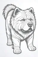 smooth coat chow chow silhouette tattoo design idea