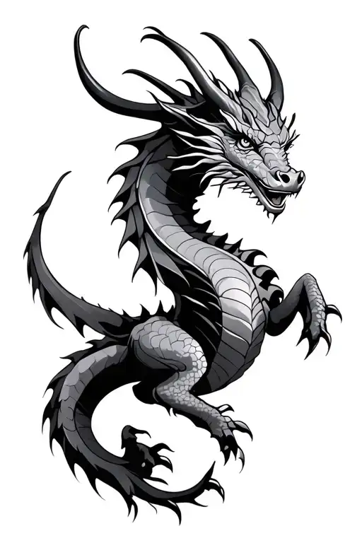 dragon and taurus sign tattoo design idea