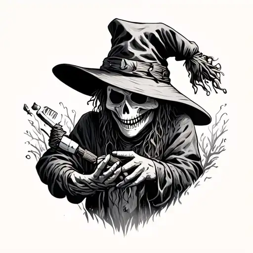 scarecrow doing drugs tattoo design idea