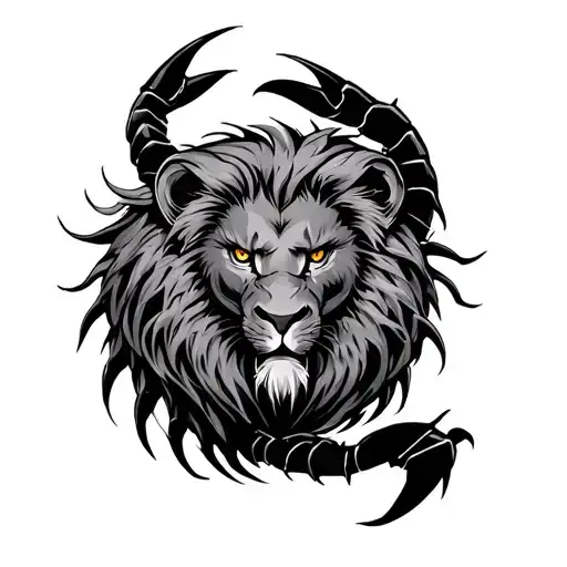 Scorpion And Lion tattoo design idea