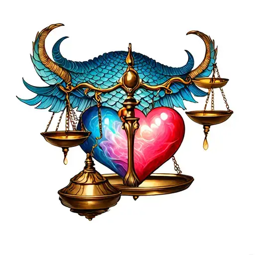 scales love blessing you will be treated tattoo design idea