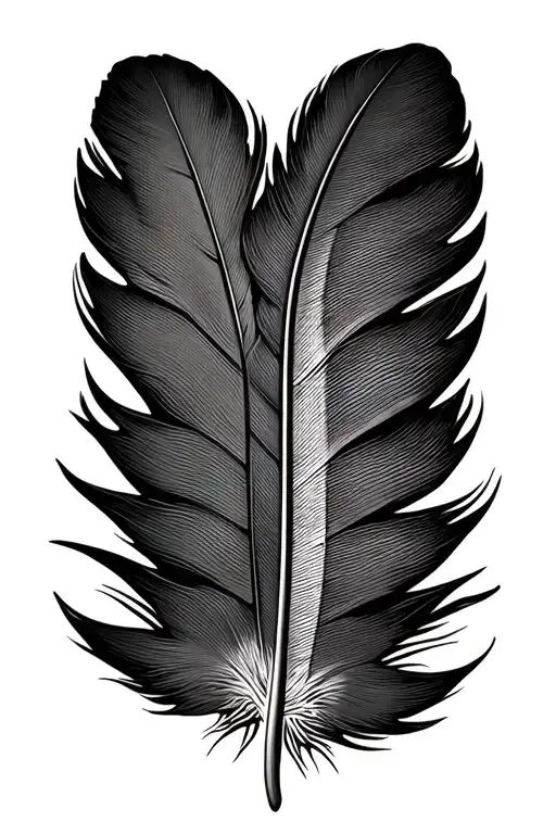 turkey feather with tracks tattoo design idea