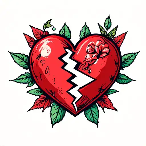 Broken Hearted tattoo design idea
