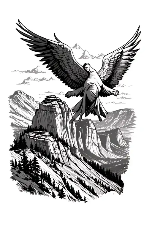 angels landing Zion National Park tattoo design idea